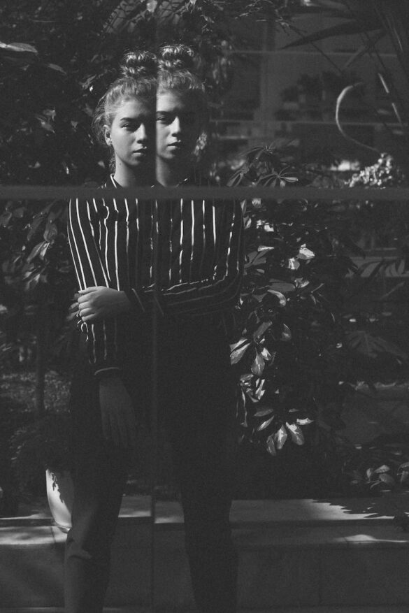 split photography of a girl